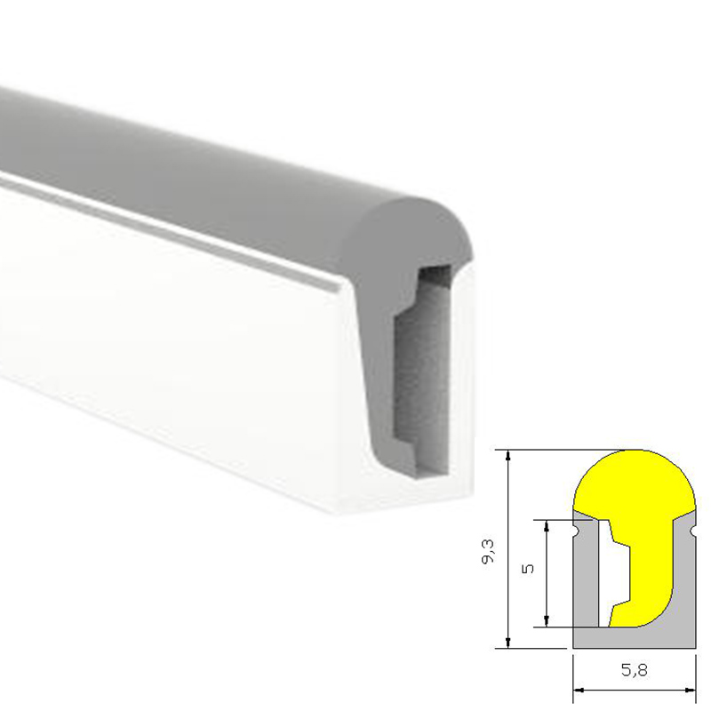 White Silicone Tube Thin LED Diffuser For 4mm Narrow LED Strip 180° Side Emitting 06*09mm White Silicone Tube Thin LED Diffuser For 4mm Narrow LED Strip 180° Side Emitting 06*09mm